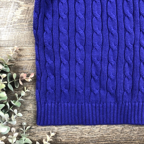 Land’s End NWT Purple Cable Knit Sweater - Picture 4 of 5